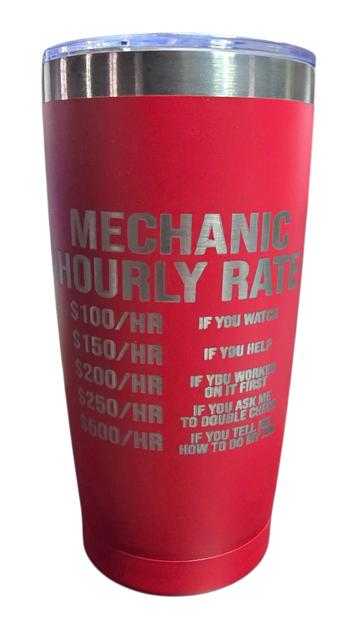 20oz Tumbler Stainless Steel - Mechanic Hourly Rate.