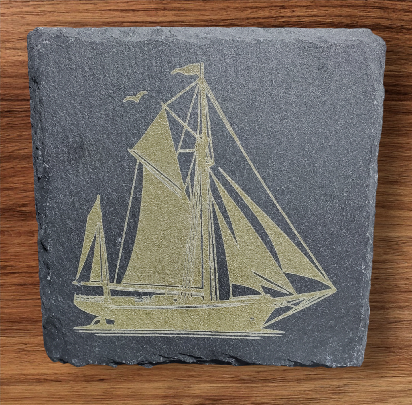 Nautical 4" Laser Engraved Slate Coasters (4-Pack)