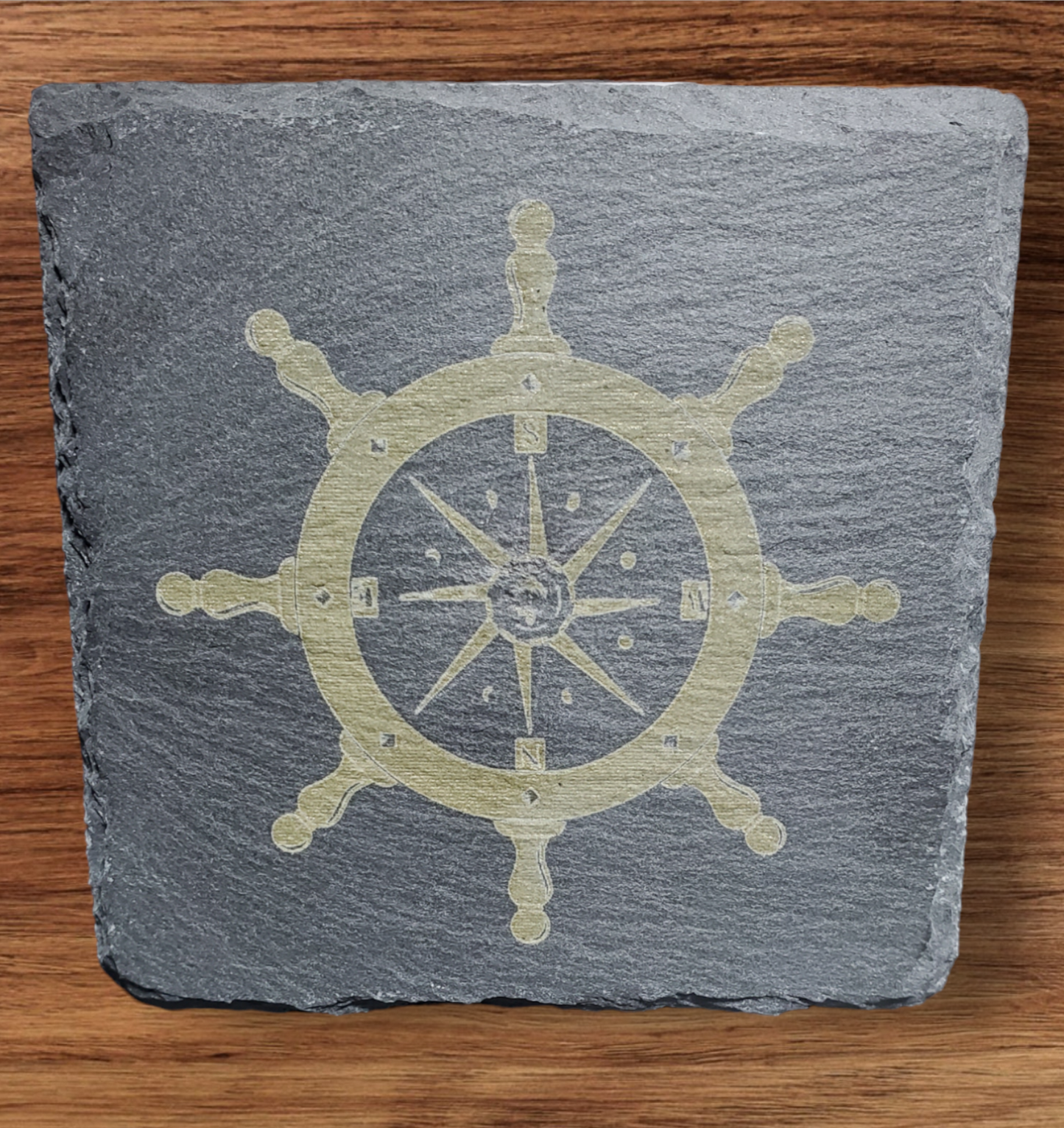 Nautical 4" Laser Engraved Slate Coasters (4-Pack)