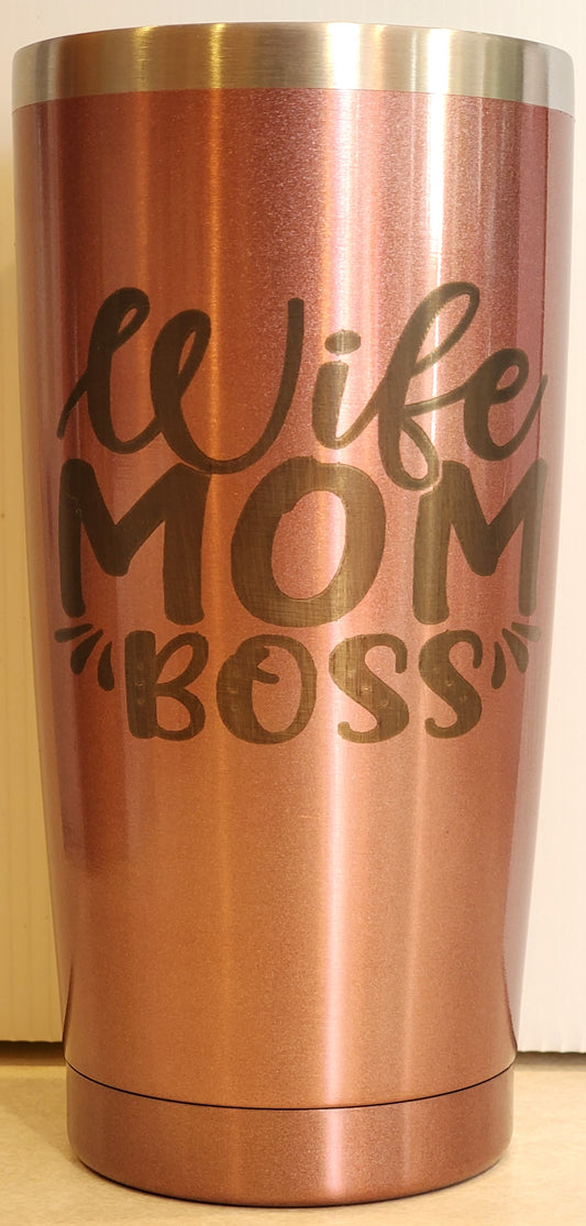 20oz Tumbler Stainless Steel - Wife, Mom, Boss